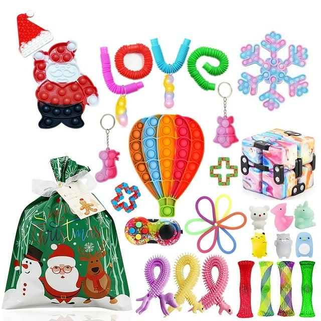 goowrom Kit de Jouets de Décompression de Noël, Jeu de Plateau de Compression de Soulagement du Stress