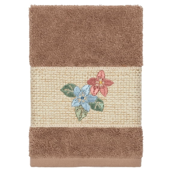 Linum Home Textiles Caroline Embellished Turkish Cotton Washcloth