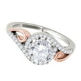 thumbnail image 3 of Aonejewelry 1/2 Carat Halo Two-Tone Diamond Engagement Ring In 14k Solid Rose & White Gold, 3 of 4