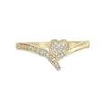 thumbnail image 3 of 1/7 Carat Natural Diamond Heart Promise Ring for Women in Yellow Gold Plated 925 Sterling Silver (H-I, I2-I3, 0.15 cttw) Engagement Anniversary Ring Size 7 by Lavari Jewelers, 3 of 5