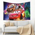 thumbnail image 2 of Tapiz de pared de Cars Lightning Mcqueen, decoración para fiestas, pancarta para sala de estar, dormitorio, fondo, tapiz para decoración de pared del hogar, tamaño único, 2 of 5