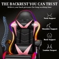 thumbnail image 6 of Czlolo Gaming Chair, Racing Style RGB LED Lights Gaming Chairs for Adults and Kids, Lumbar Massager Gamer Chair, High Back Reclining Computer Chair with Footrest and Headrest , Pink, 6 of 8