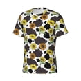 thumbnail image 5 of Vsdgher Black Cow Sunflowers Print Men's Dry Fit Mesh Athletic Shirts Moisture Wicking Tennis T-Shirt Tops, 5 of 9