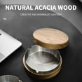 thumbnail image 3 of Fankiway Round Wood Ashtray Household Living Room with Cover Fly Ash Proof Stainless Steel Ashtray with Cover, Home & Kitchen Product, 3 of 9