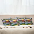thumbnail image 7 of Ambesonne Nature Throw Pillow Cover 4 Pack, Summer Home Landscape, 20", Red Yellow Green, 7 of 7