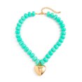 thumbnail image 5 of NICKSUN Chunky Heart Necklaces for Women, Colorful Resin Beaded Choker Necklace, Cute Gold Puffy Heart Statement Necklace Trendy Acrylic Choker Jewelry Gift, 5 of 6