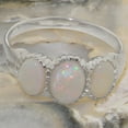 thumbnail image 5 of LBG British Made 925 Sterling Silver Natural Opal Womens Anniversary Ring - 33 size options - Size 11.5, 5 of 7