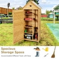 thumbnail image 7 of Wooden Storage Shed, Outdoor Storage Cabinet with 4 Shelves and Pitched Galvanized Sheet Roof, Lockable Garden Shed, Outside Tool Shed for Patio Yard Lawn Outdoor Storage Cabinet with Shelf, Wood & Me, 7 of 7