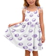 thumbnail image 2 of SGFCWSX Girls Summer Dresses Tie Shoulder Spaghetti Strap Print with Pockets Casual A-Line Kids Daily Dress White Size 9 Years, 2 of 9