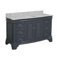 thumbnail image 5 of KBC Katherine 60" Wood Single Bathroom Vanity w/ Carrara Stone in Marine Gray, 5 of 6