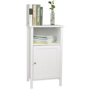 Ktaxon Wooden Bathroom Floor Cabinet Storage Organizer with Single Shutter Door & Adjustable Shelf White