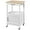 White, variant on PRZL Small Kitchen Island on Wheels with Wood Top and Drawer, Trolley Cart with Open Shelf and Storage Cabinet for Dining Room, 22x18x35 Inches, Black