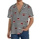 thumbnail image 1 of Fotbe Ladybugs on Black and White Striped Camisa Estampada de Manga Corta para Hombre, Casual de Verano, Estilo Playero, Sin Arrugas-Large, 1 of 5