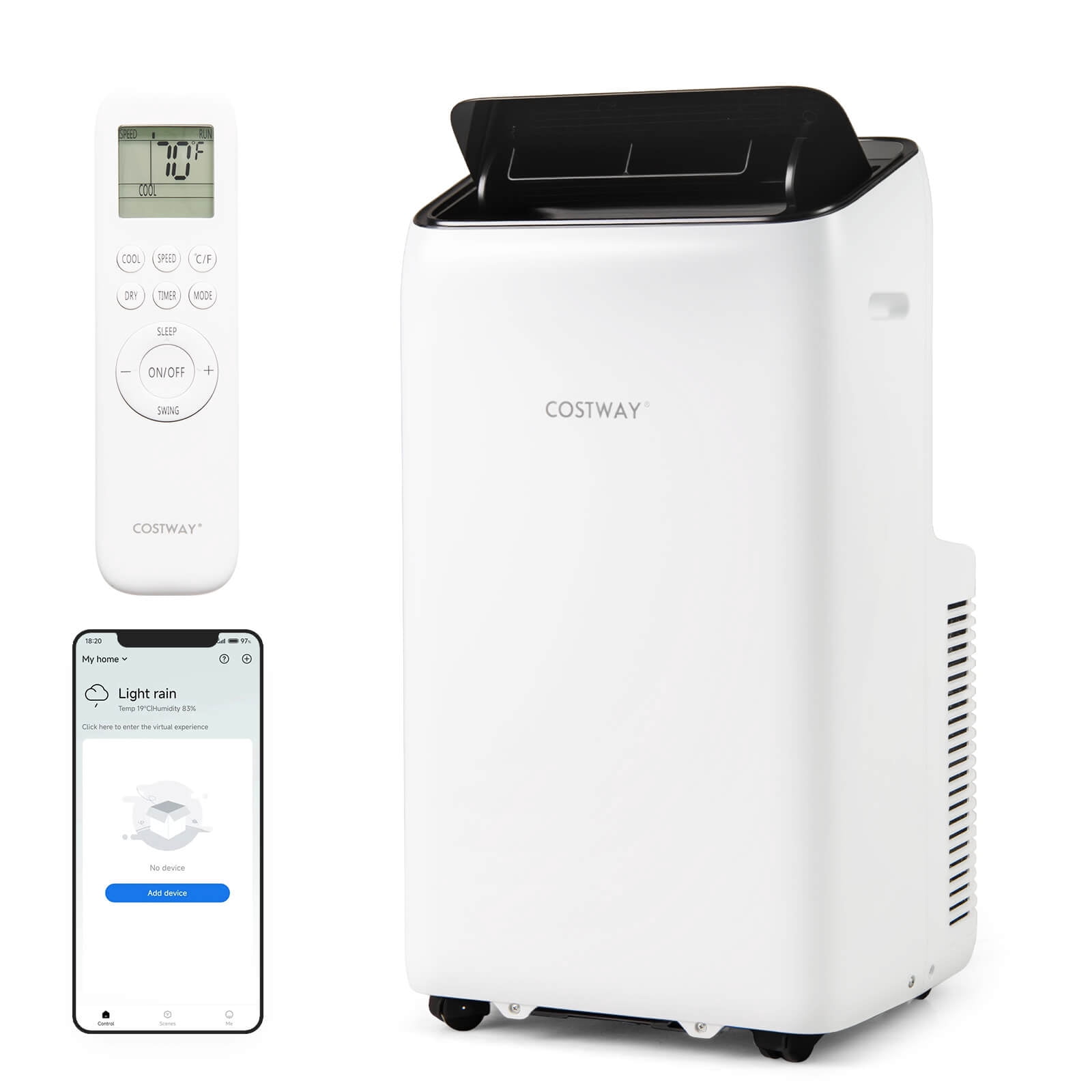 Costway 14000 BTU Inverter Portable Air Conditioner with APP Voice & Remote Control