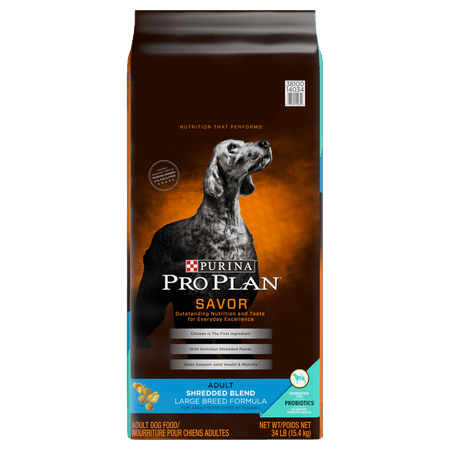 Purina Pro Plan With Probiotics Large Breed Dry Dog Food, SAVOR Shredded Blend Large Breed Formula - 34 lb.