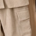 thumbnail image 6 of Atogsazn Baby Boys Clothes Set Toddler Button Ribbed Long Sleeve Shirts Pants Outfit 2 Piece Cargo Sets Fashion Beige 18-24 Months, 6 of 8