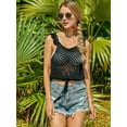 thumbnail image 5 of Womens Summer Crochet Tank Tops Knit Sleeveless Scoop Neck Sweater Vest Boho Hollow Out Cover Ups, 5 of 8