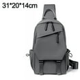 thumbnail image 2 of Sling Backpack, Canvas Crossbody Hiking Daypack Bag with Anti-theft Pocket-grey, 2 of 5