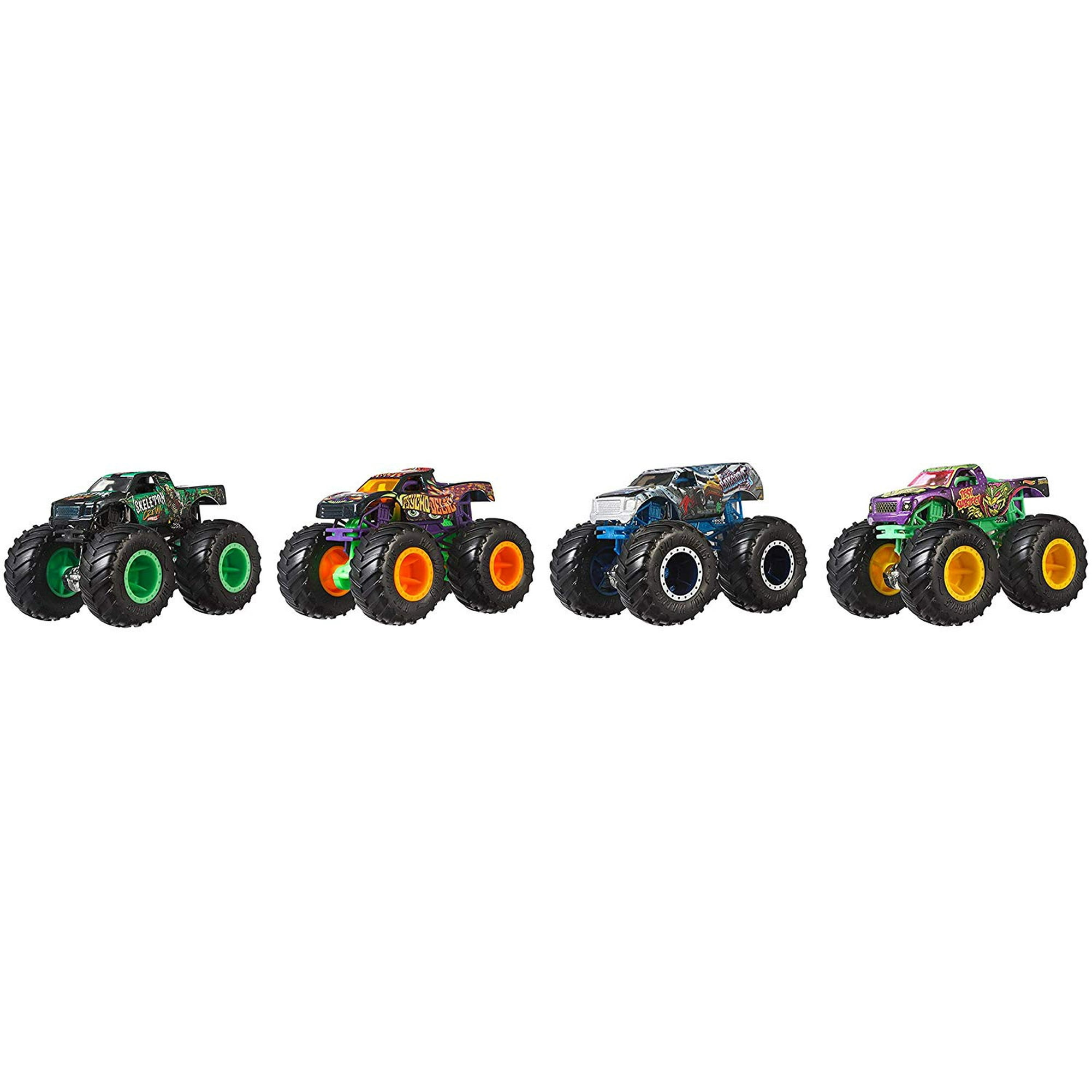 Hot Wheels Monster Trucks 1: 64 Scale 4-Truck Pack, GBP23 Styles May Vary