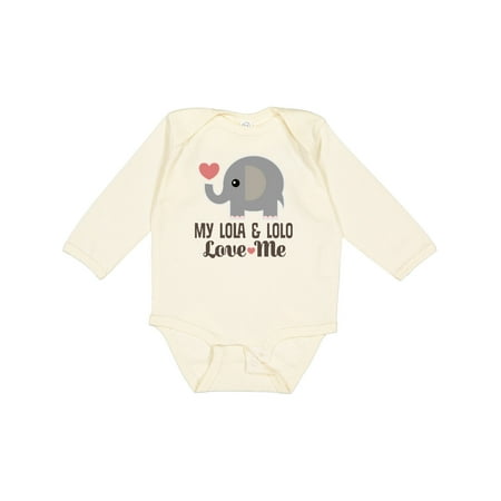 

Inktastic My Lola and Lolo Love Me Grandbaby Gift Baby Boy or Baby Girl Long Sleeve Bodysuit