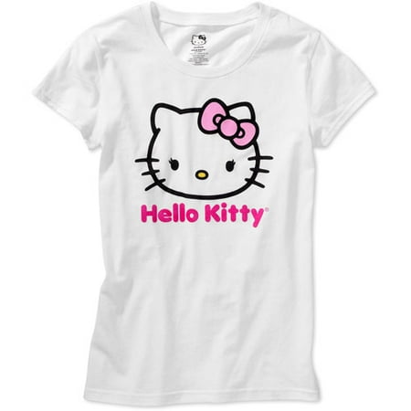 Hello Kitty - Juniors Knit Graphic Sleep Tee - Walmart.com