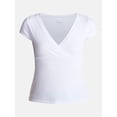 thumbnail image 5 of No Boundaries Surplice Top with Cap Sleeves, Women’s XXS-XXL, 5 of 5