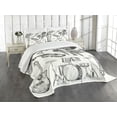 thumbnail image 3 of Ambesonne Beige Black Quilted Bedspread Set 3 Pcs, Musical Instruments, King Size, Beige Black, 3 of 5