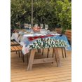 thumbnail image 2 of Outdoor Tablecloth with Umbrella Hole and Zipper, Blue Snowman Christmas Rectangle Table Cloth 52x70 Inch Waterproof Tablecloth, Xmas Tree Snowflake Gifts Picnic Table Cover for Patio Camping, 2 of 7
