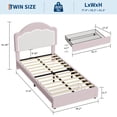 thumbnail image 3 of Bed Frame with LED Headboard, Plush Sherpa Fabric Upholstery, Slat Support (No Box Spring Needed), 3 of 8