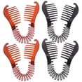 thumbnail image 1 of 4 pinzas de plástico para el pelo de plátano, soporte para coleta, peine para el pelo, accesorios para mujeres y niñas (negro, café), 1 of 6