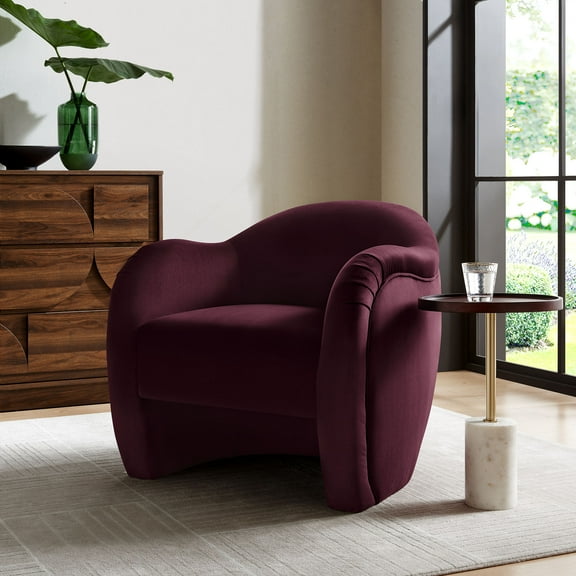 Modway Compose Performance Velvet Accent Chair in Mulberry