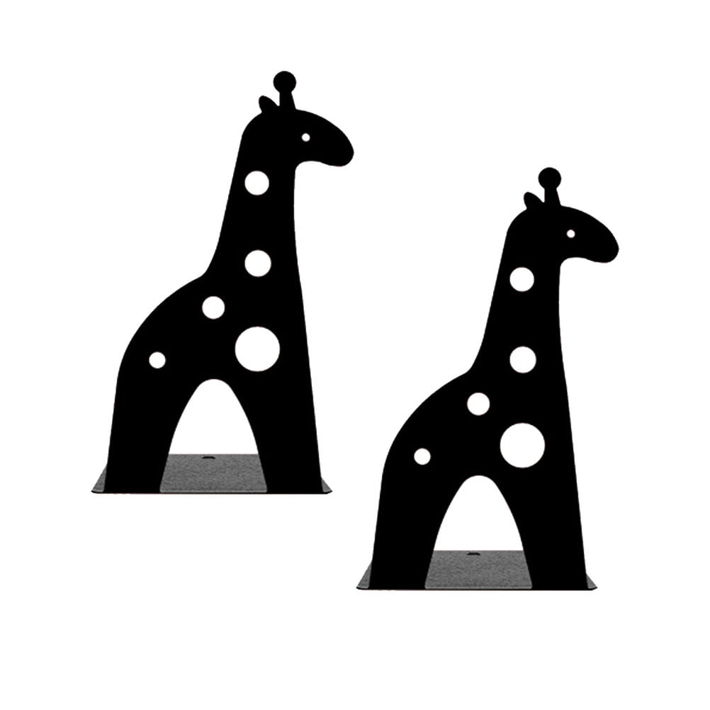 2Pcs Bookend Nonskid Creative Cartoon Durable Giraffe Book Stand for School Home 