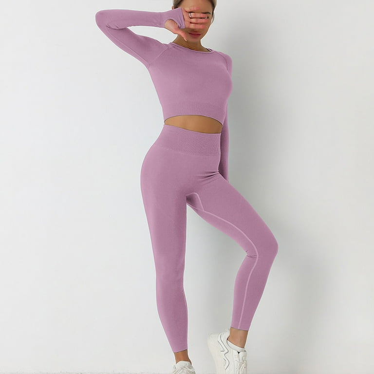 Curve Contour Seamless Leggings Yoga Pants Gym Outfits Workout Clothes  Fitness Sport Women Fashion Wear Solid Pink Lilac Stretch(Size:S,Color:D) :  : Fashion