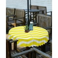 thumbnail image 2 of Outdoor Tablecloth with Umbrella Hole and Zipper 60R Yellow Ripples Stripes Table Cover for Round Tables Waterproof Tabletop Collection for Patio Garden Picnic Camping, 2 of 6