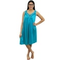 thumbnail image 2 of Venice Womens' Silky Looking Embroidered Nightgown 06 XX-Large Steel Blue, 2 of 5