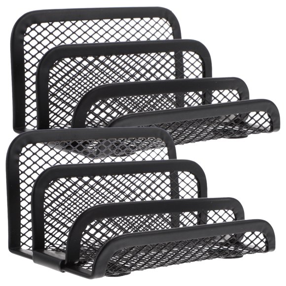 HAMPPLIES 2Ud Soporte Para Tarjetas De Negocios Negro Metalizado Para Escritorio Oficina Duradero