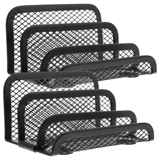 HAMPPLIES 2Ud Soporte Para Tarjetas De Negocios Negro Metalizado Para Escritorio Oficina Duradero
