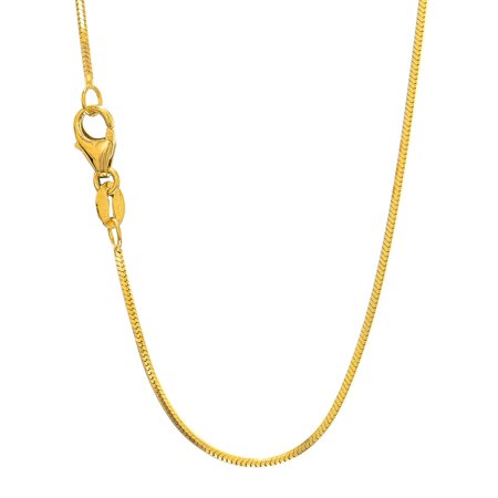 Solid Octagonal Snake - 14k Solid Gold Yellow Or White 1 mm Octagonal Snake Chain 16