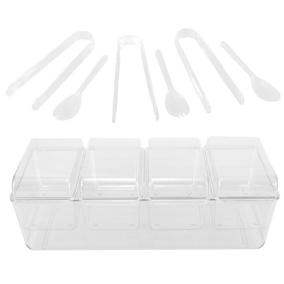 Phenofice Clear Plastic Condiment Containers Set, Large Capacity, Detachable Design for Kitchen Storage and Organization