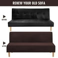 thumbnail image 6 of TOPCHANCES Velvet Futon Cover Armless Sofa Covers Sofa Bed Covers Stretch Futon Couch Cover Sofa Slipcover Furniture Protector Thick Soft Velvet Fabric, Brown, 6 of 8