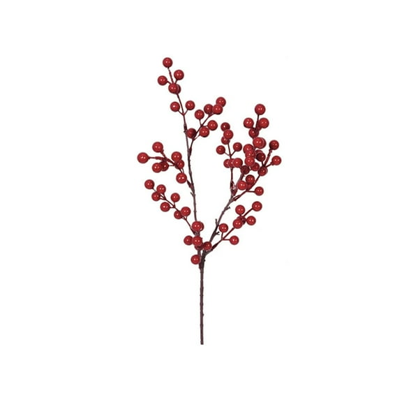 5Pack Artificial Red Gold Berry Stems Christmas Red Berry Picks Holly Berry Branches for Christmas Tree Decorations Holiday DIY Crafts