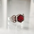 thumbnail image 4 of Hexagon Garnet Ring, 925 Sterling Silver Oxidized, Women Ring, Natural Garnet, January Birthstone, Christmas, Thanksgiving, Tiny Dainty Ring, Handmade, Statement Jewelry, Wedding, Anniversary Gift, 4 of 8