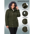 thumbnail image 5 of Wantdo Women's Recycled Plus Size Water-Repllent Jacket Insulated Winter Coat Warm Parka Jacket Army Green 4XL, 5 of 8