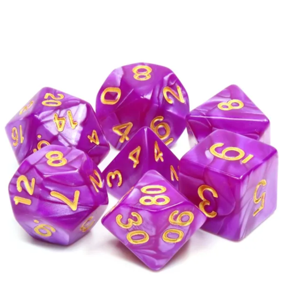 Magenta Pearl Dice Set | RPG DnD Dungeons & Dragons Pathfinder d20