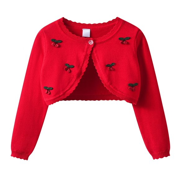 UACY Kids Girls Bolero Sweater Shrug, Long Sleeve Open Front Knit Cardigan for School, Party and Everyday Wear