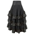 thumbnail image 1 of GPOECD Unique Patchwork Design Women's Irregular Ruffled Midi Skirt with Cupcake Print for All Ages, 1 of 5