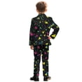 thumbnail image 3 of Xoenoiee Geometric Triangle Paint Splatter Print Boys Outfit for Kids 2 Pieces Formal Suit for Boy Tuxedo Blazer and Pants for Dinner Winter, 13-14 Years, 3 of 7