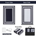 thumbnail image 6 of EastVita 9 x 18 ft(actual size) Plastic Black Blue White Rectangular Beach Front Porches Patio Picnic RV Camping Garage Geometry Modern Area Rug, 6 of 8