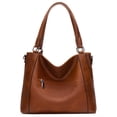 thumbnail image 4 of Vintage PU Leather Tote Handbag for Women, 2-in-1 Top Handle Satchel Crossbody Shoulder Bag, Casual Daily Work Travel Purse, 4 of 8