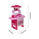 thumbnail image 5 of Juego de cocina de simulación de cocina para niños con música ligera, estufa de madera, accesorios para bebés (rosa), 5 of 6